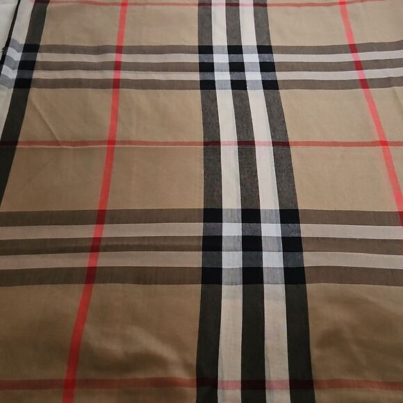 Unbranded Women's Fringe Tartan Scarf Beige & Black - Picture 16 of 16